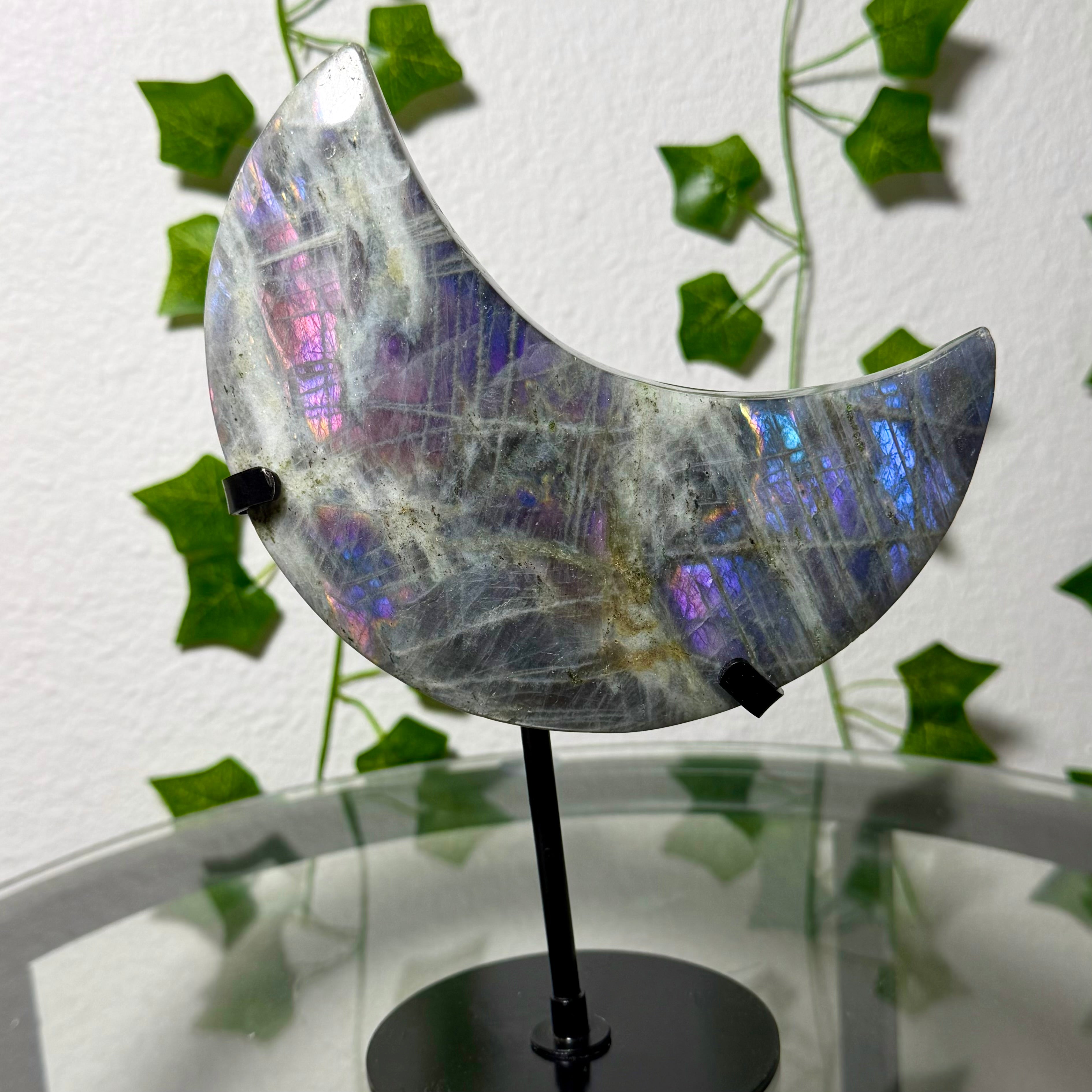 Labradorite Moon on stand
