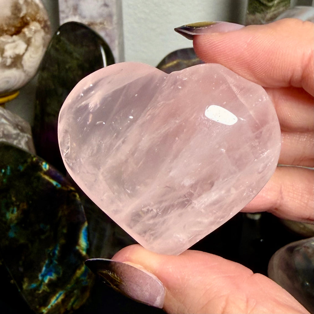 Rose Quartz Heart with asterism 15