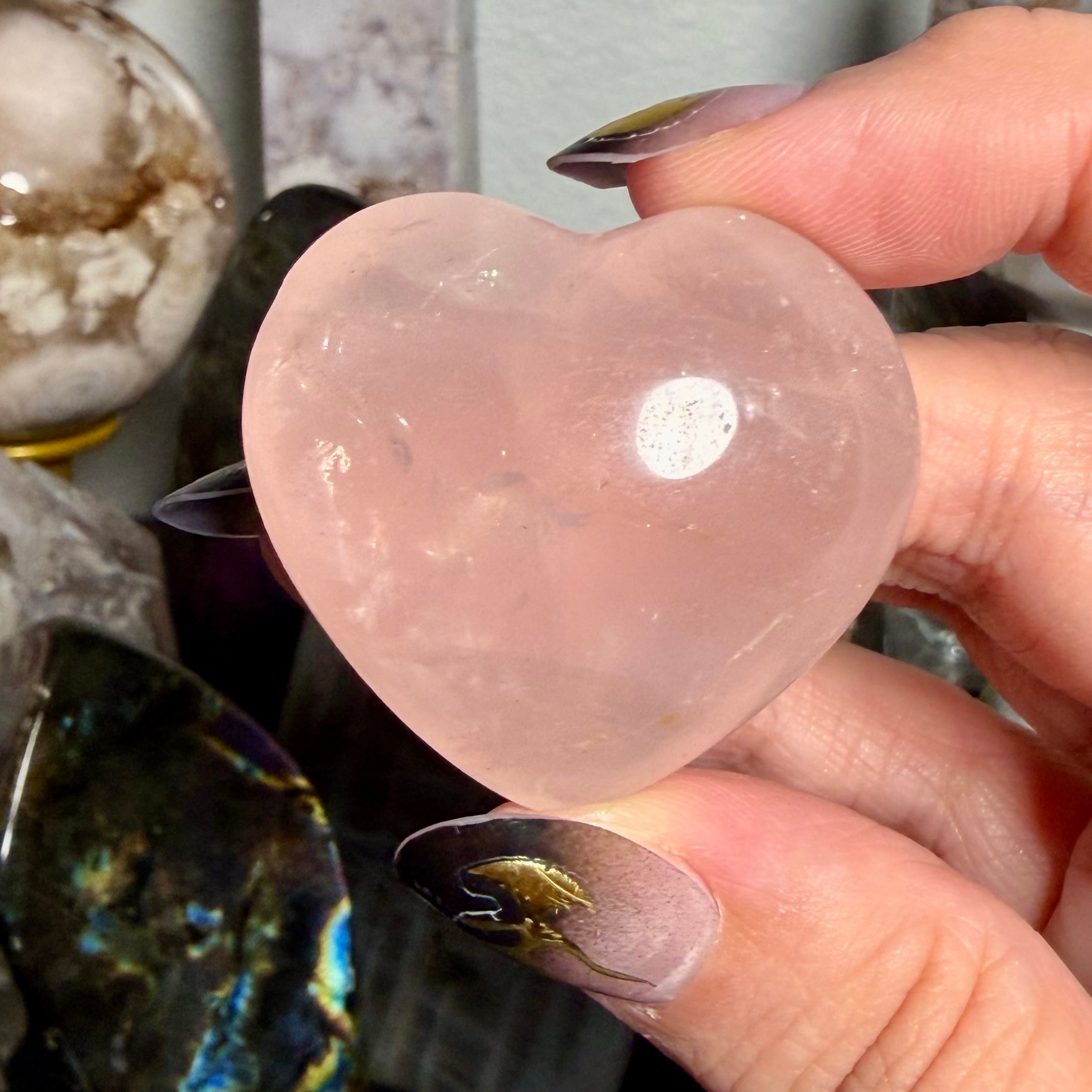 Rose Quartz Heart with asterism 12A