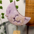 Periwinkle Pink Amethyst Moon on Gold Stand 150