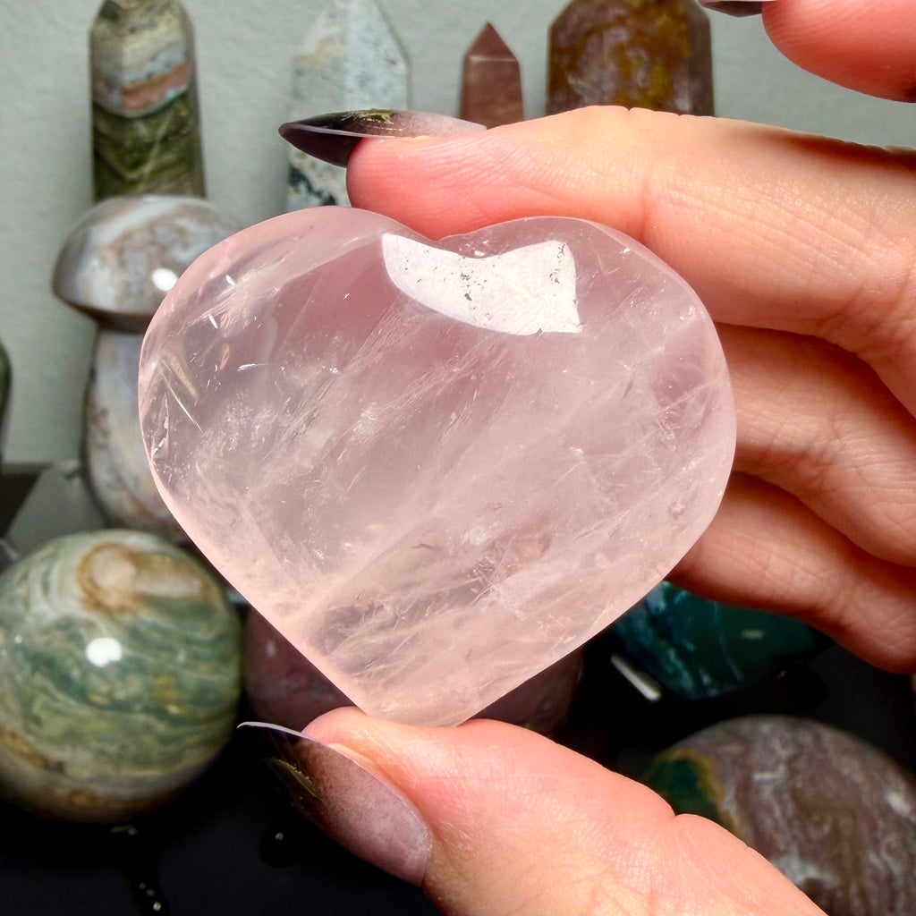 Rose Quartz Heart with asterism 13