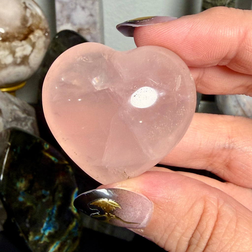 Rose Quartz Heart with asterism 12A