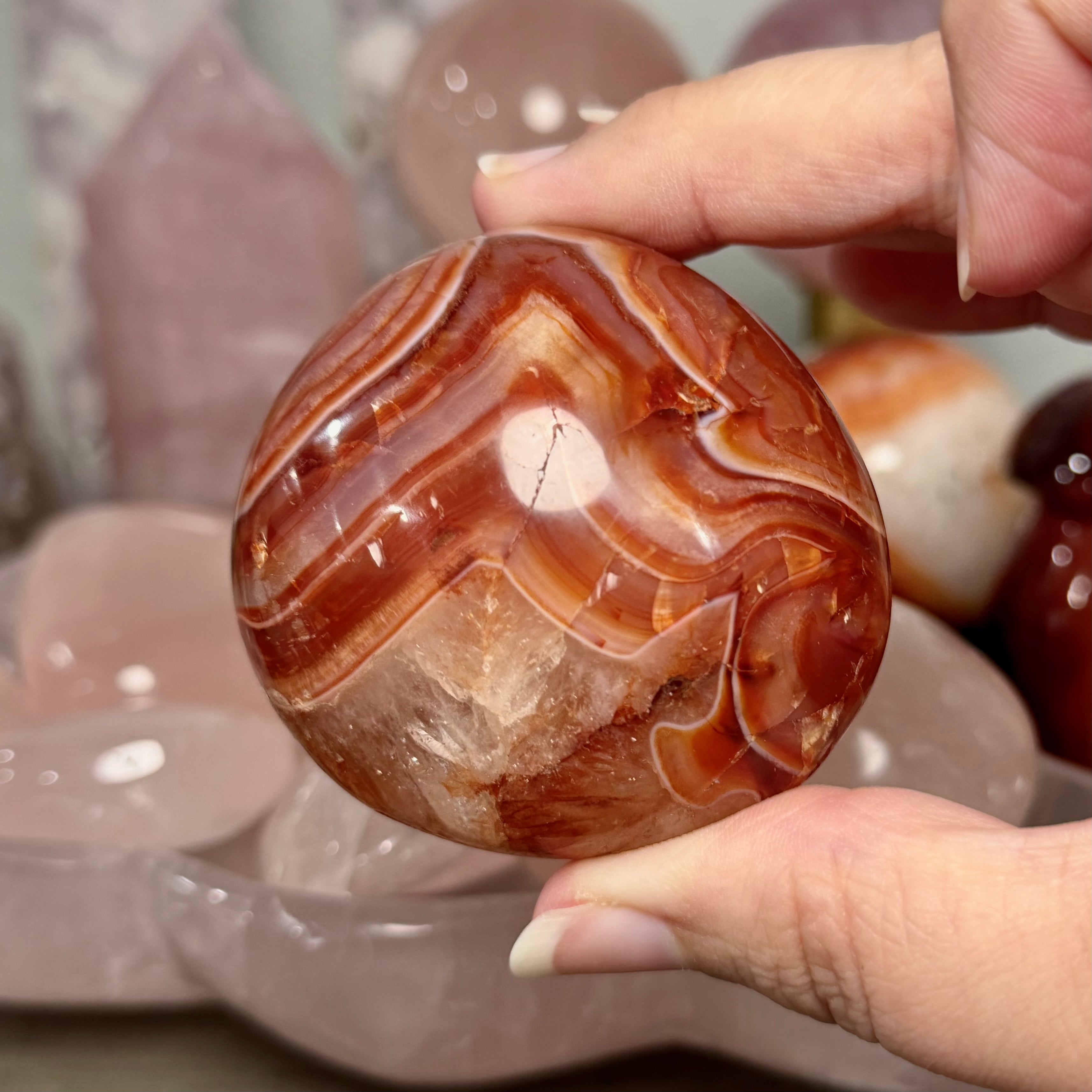 Carnelian Palm Stone