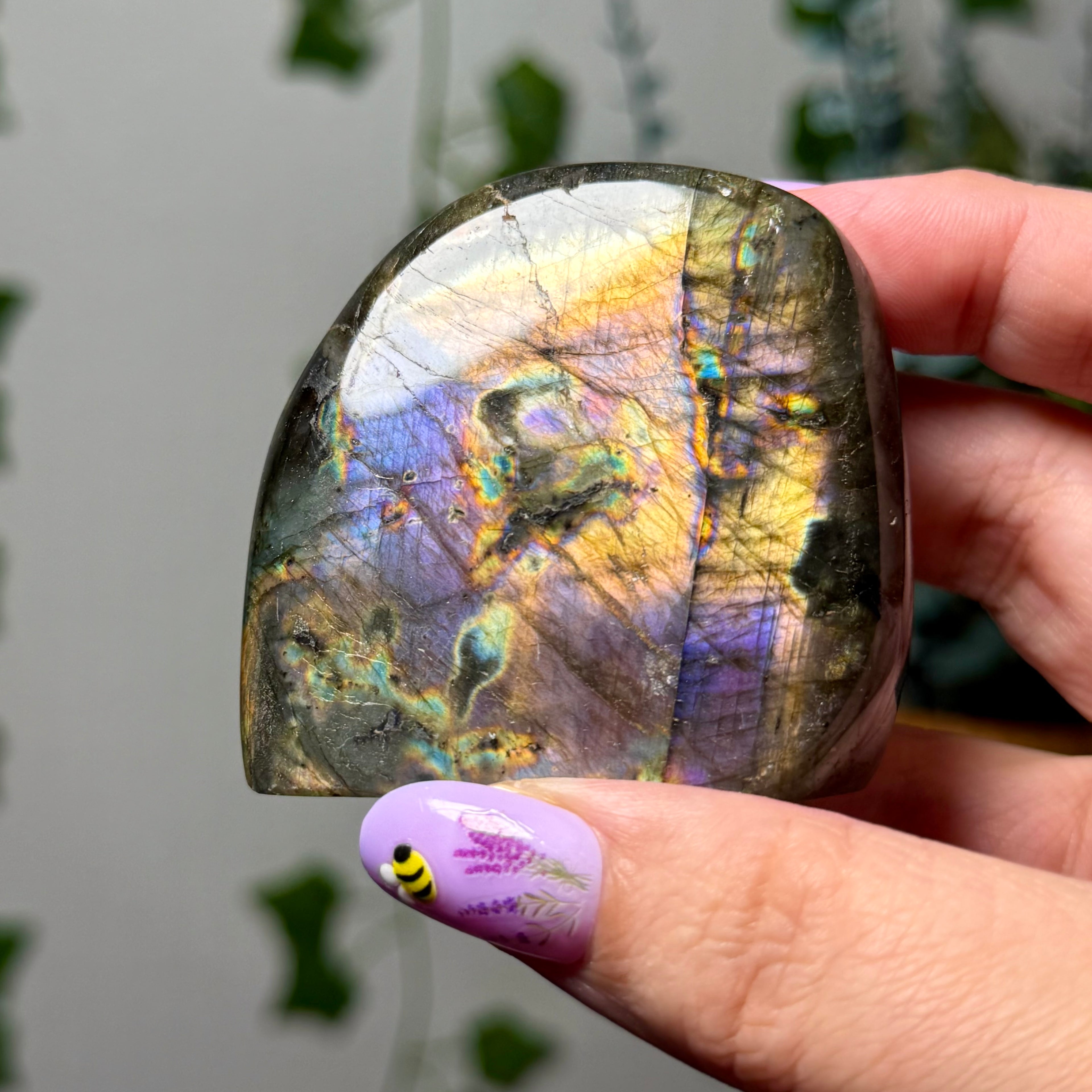Gold and Purple Labradorite Freeform 22B