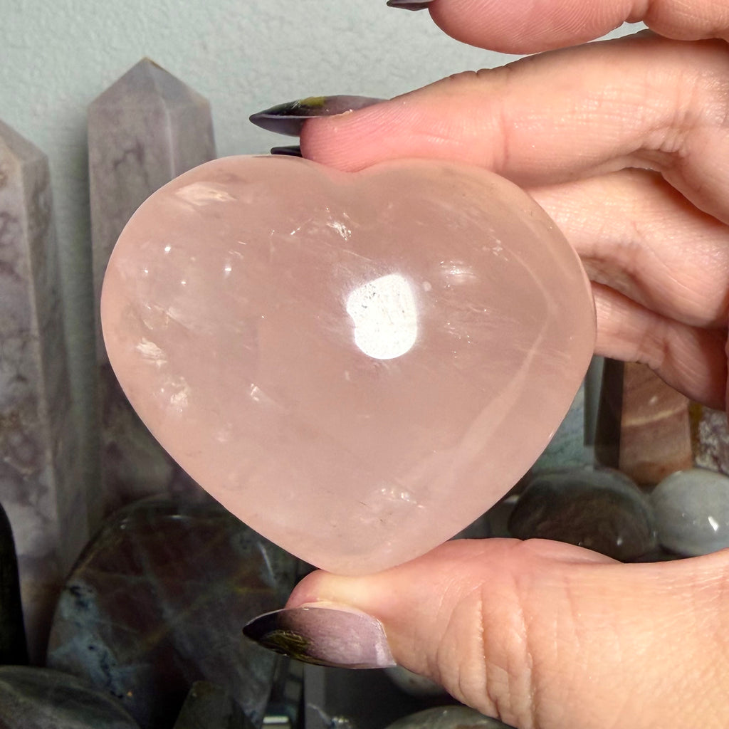 Rose Quartz Heart with asterism 22