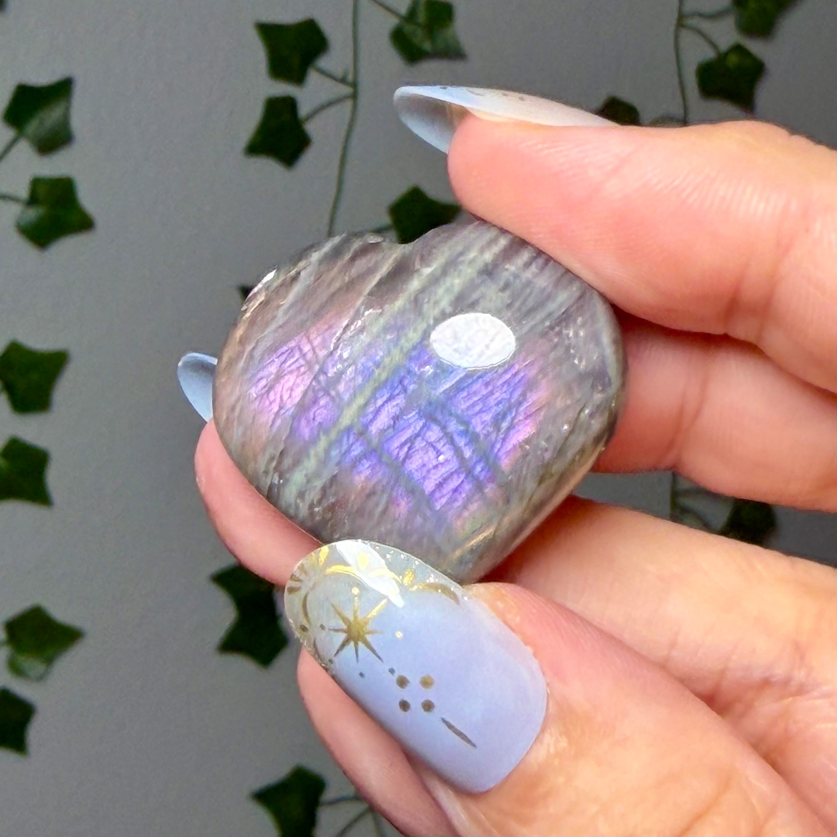 Mini labradorite heart 6H