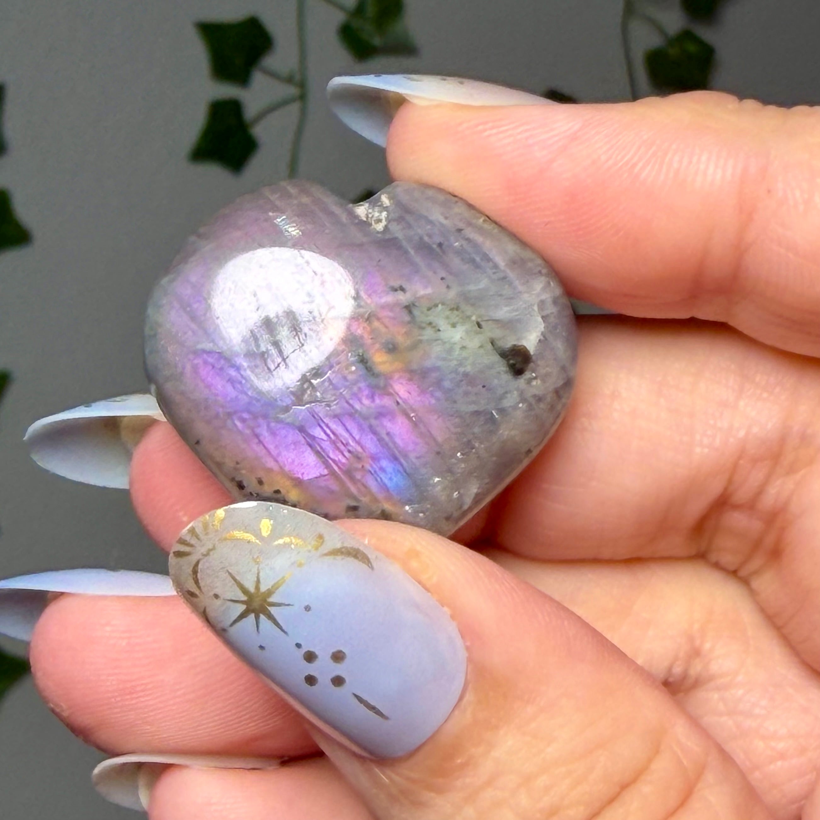 Mini labradorite heart 6i