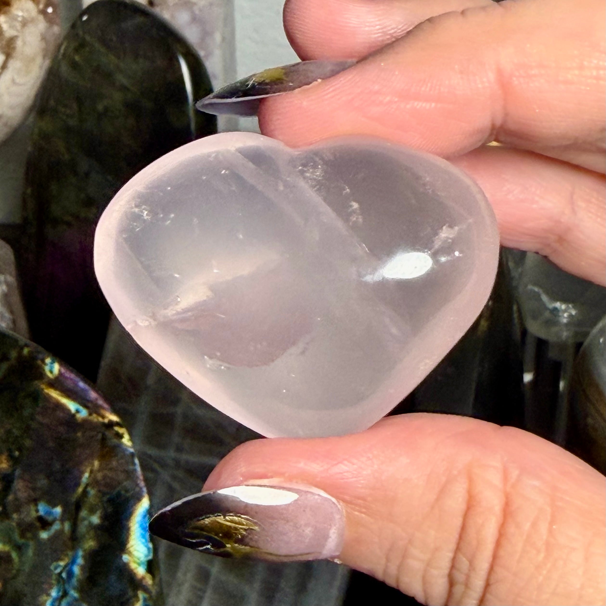 Rose Quartz Heart with asterism 12B