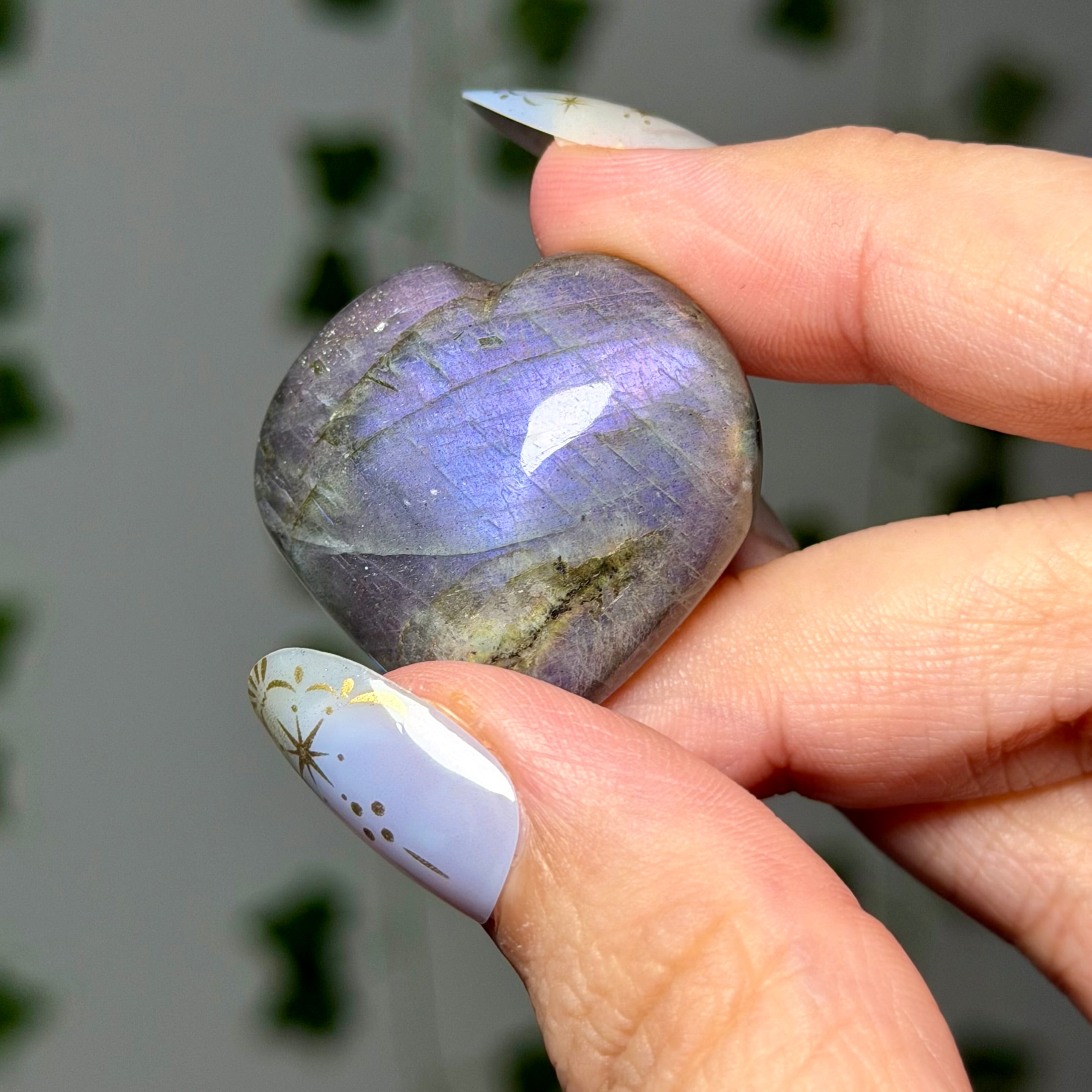 Mini labradorite heart 6E