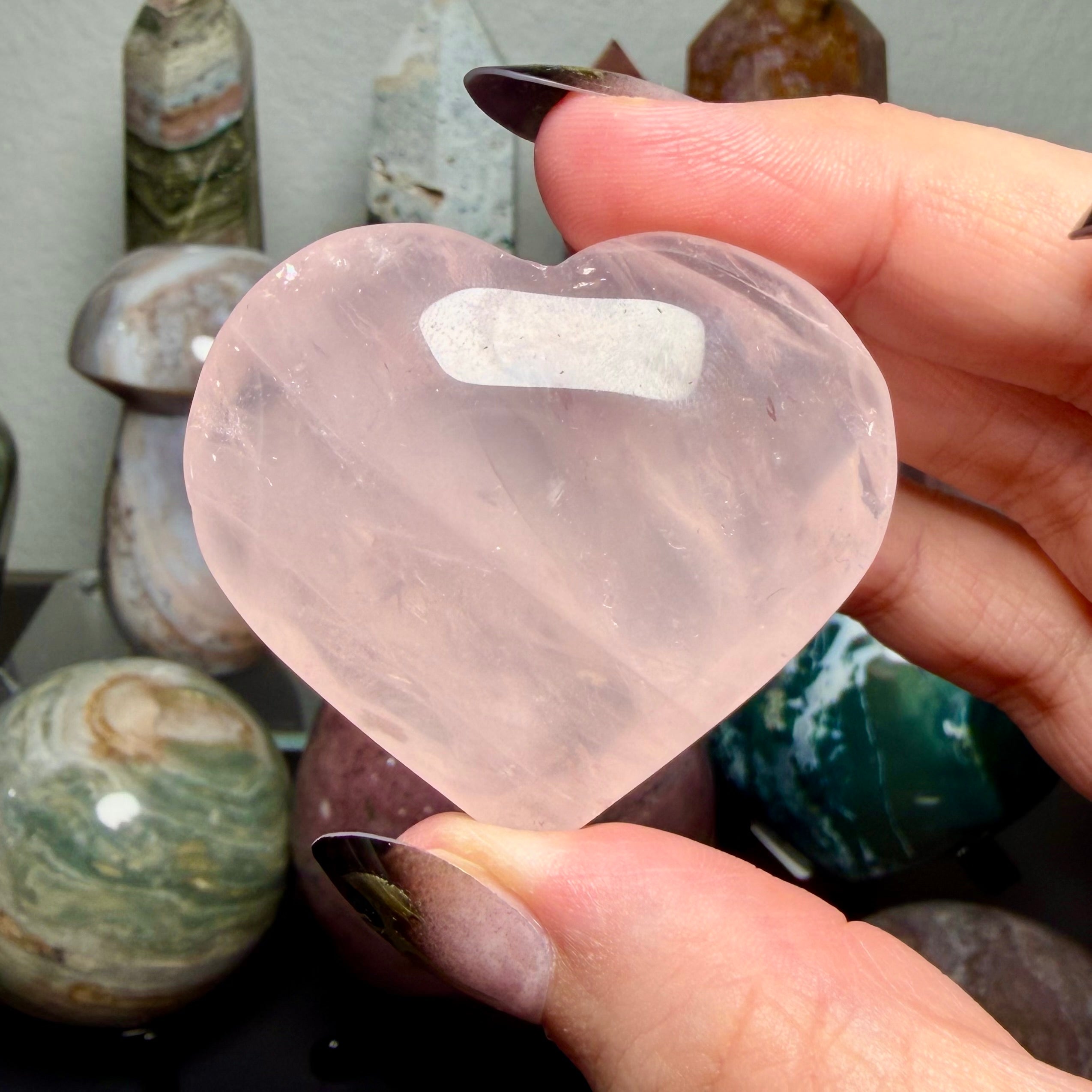 Rose Quartz Heart with asterism 13