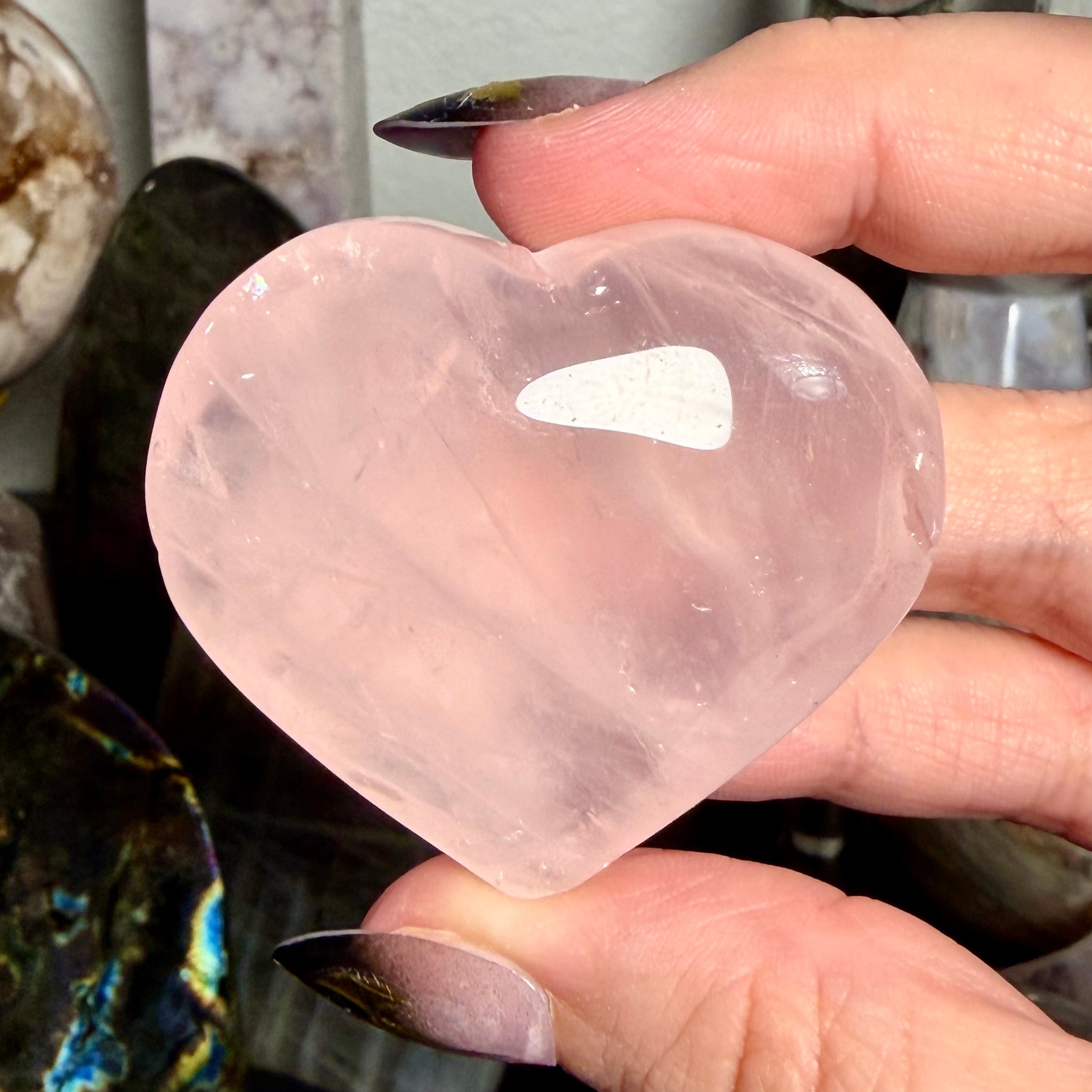 Rose Quartz Heart with asterism 15