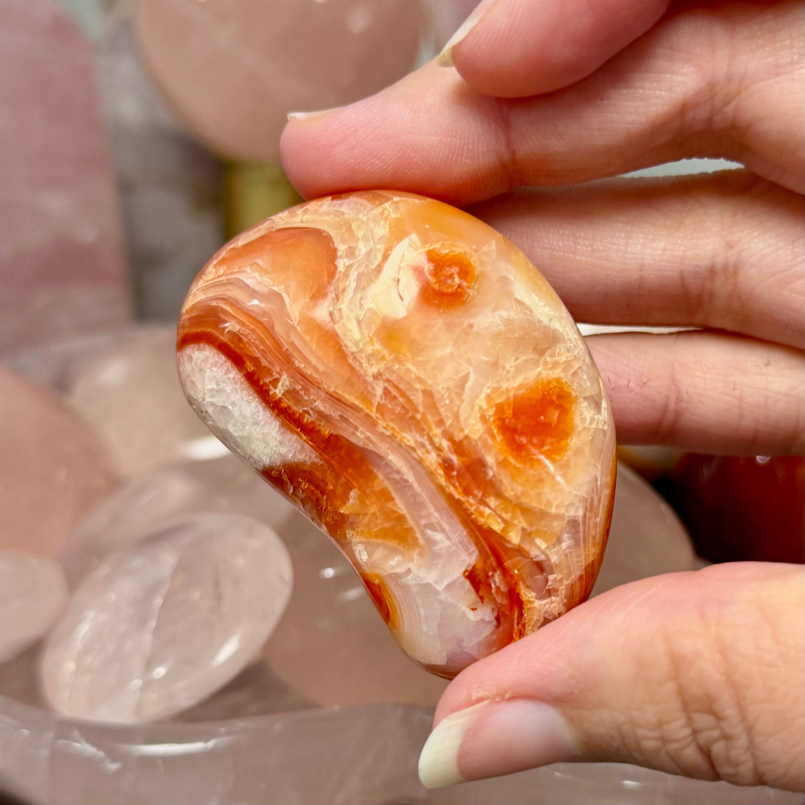 Carnelian Palm Stone 12