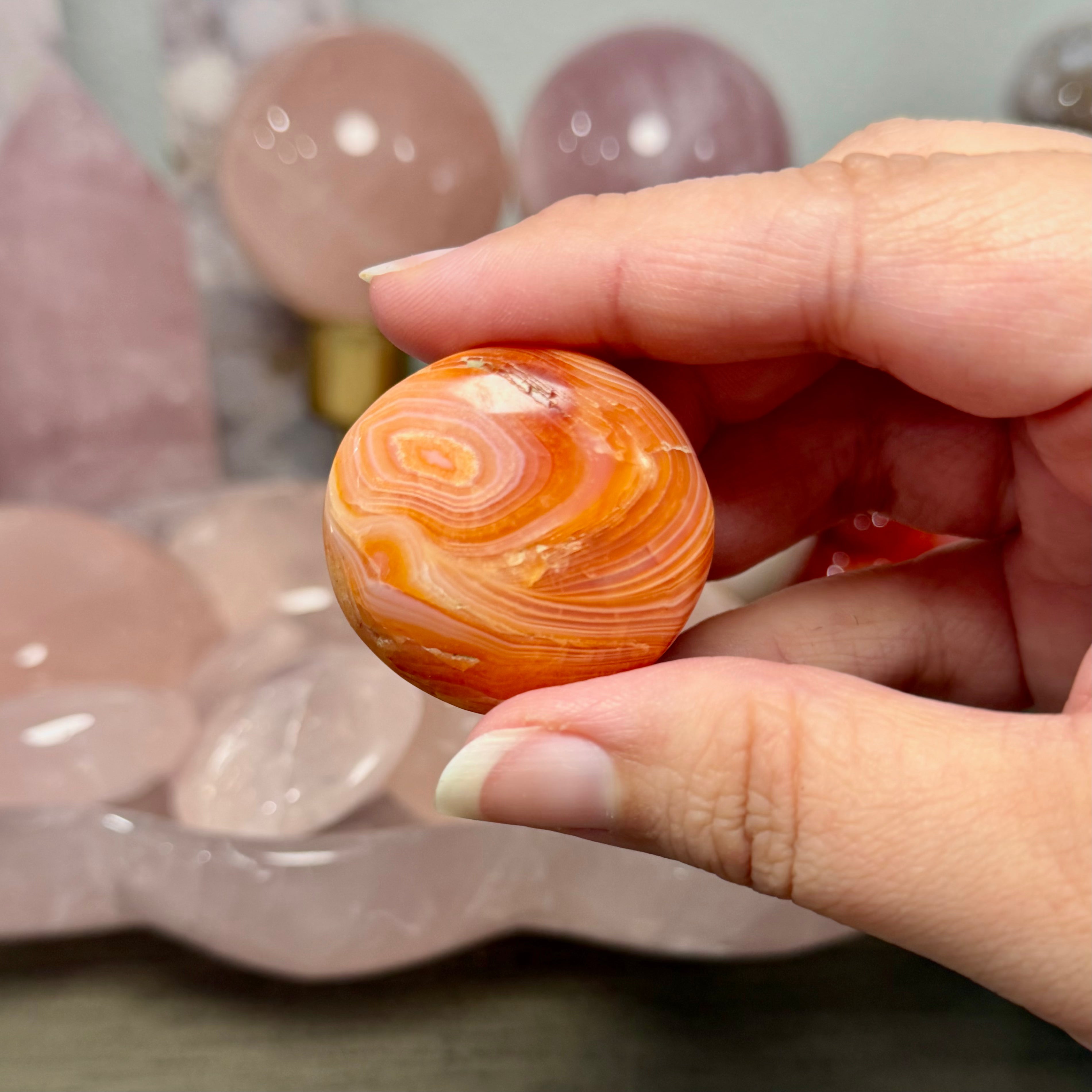 Carnelian Palm Stone 9b