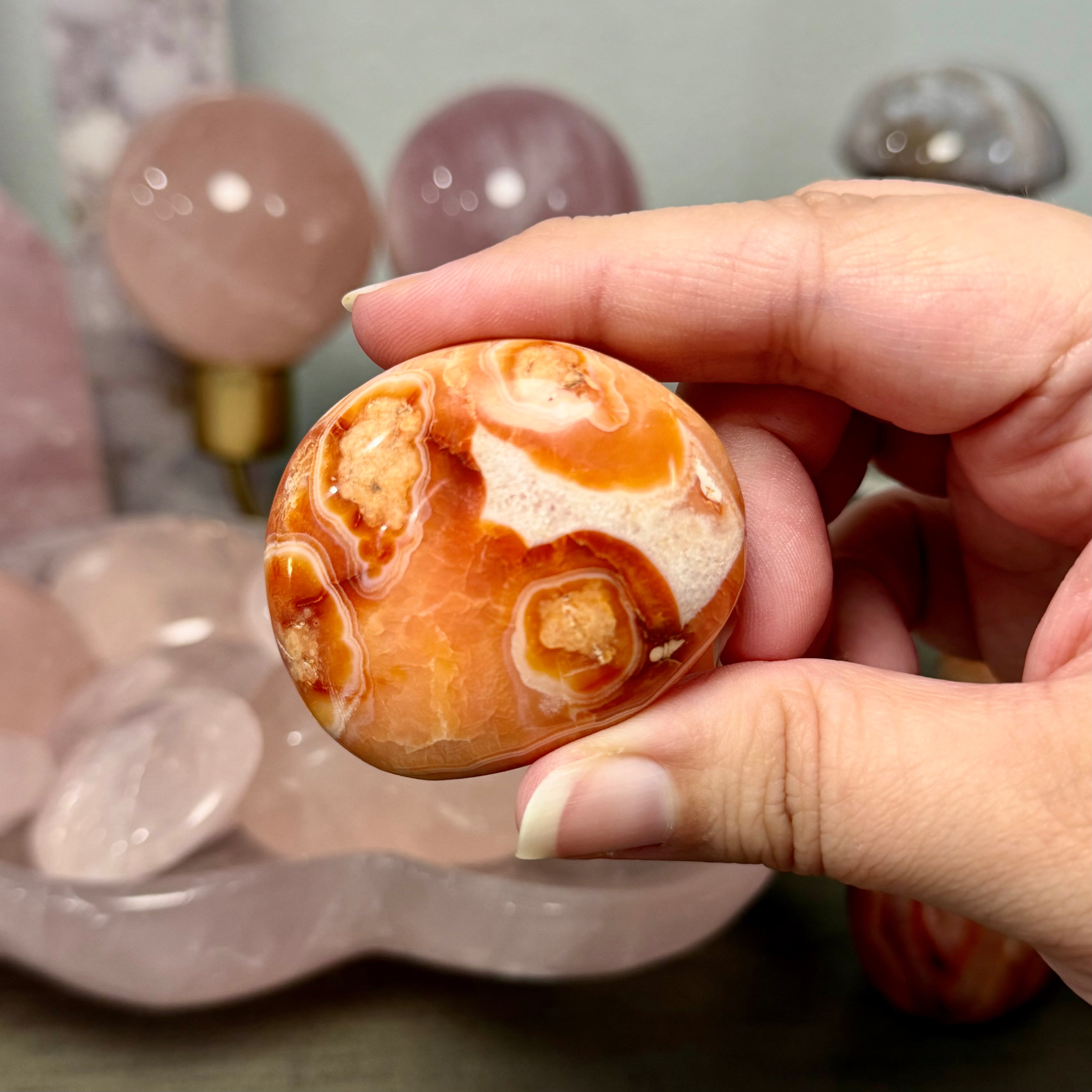 Carnelian Palm Stone 13a