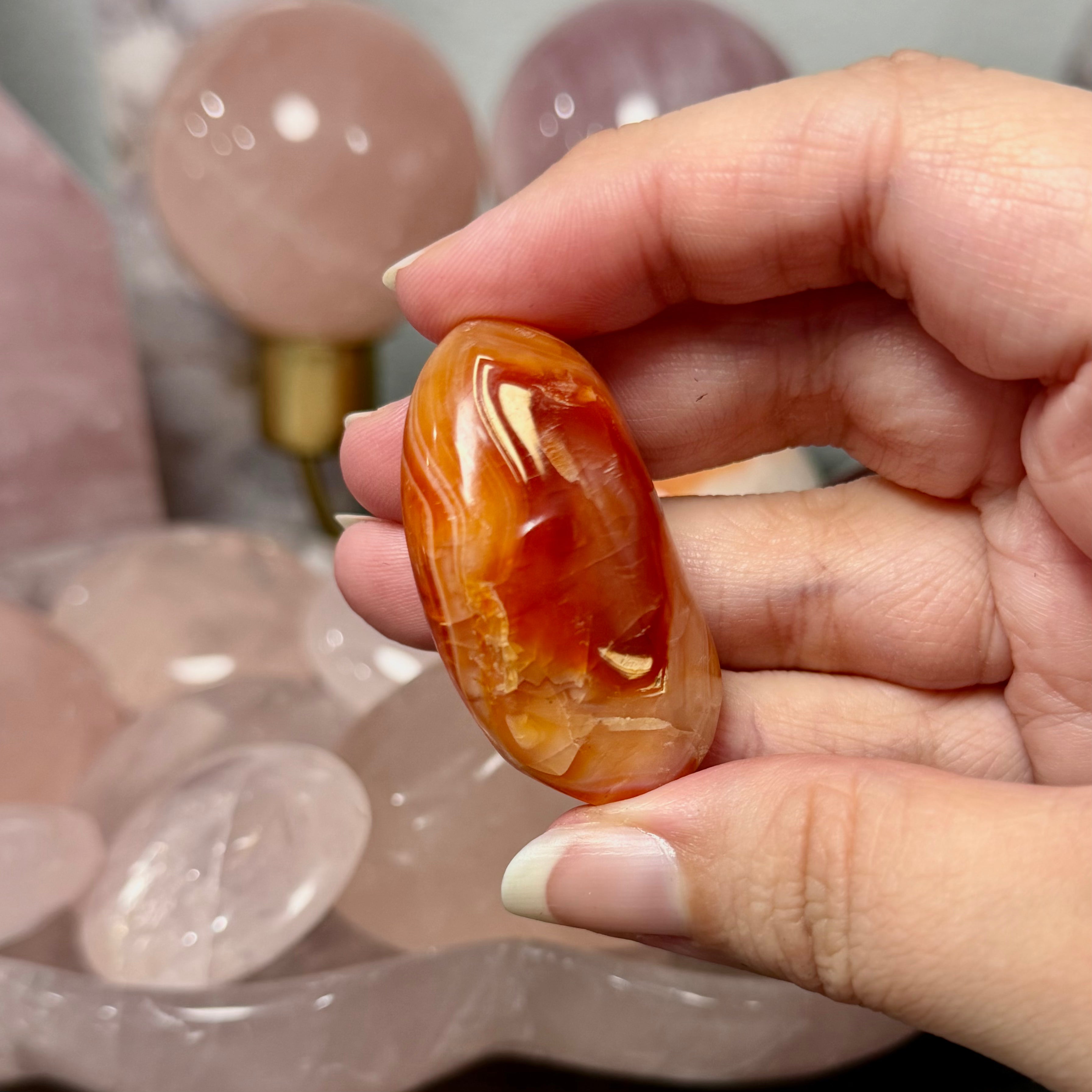 Carnelian Palm Stone