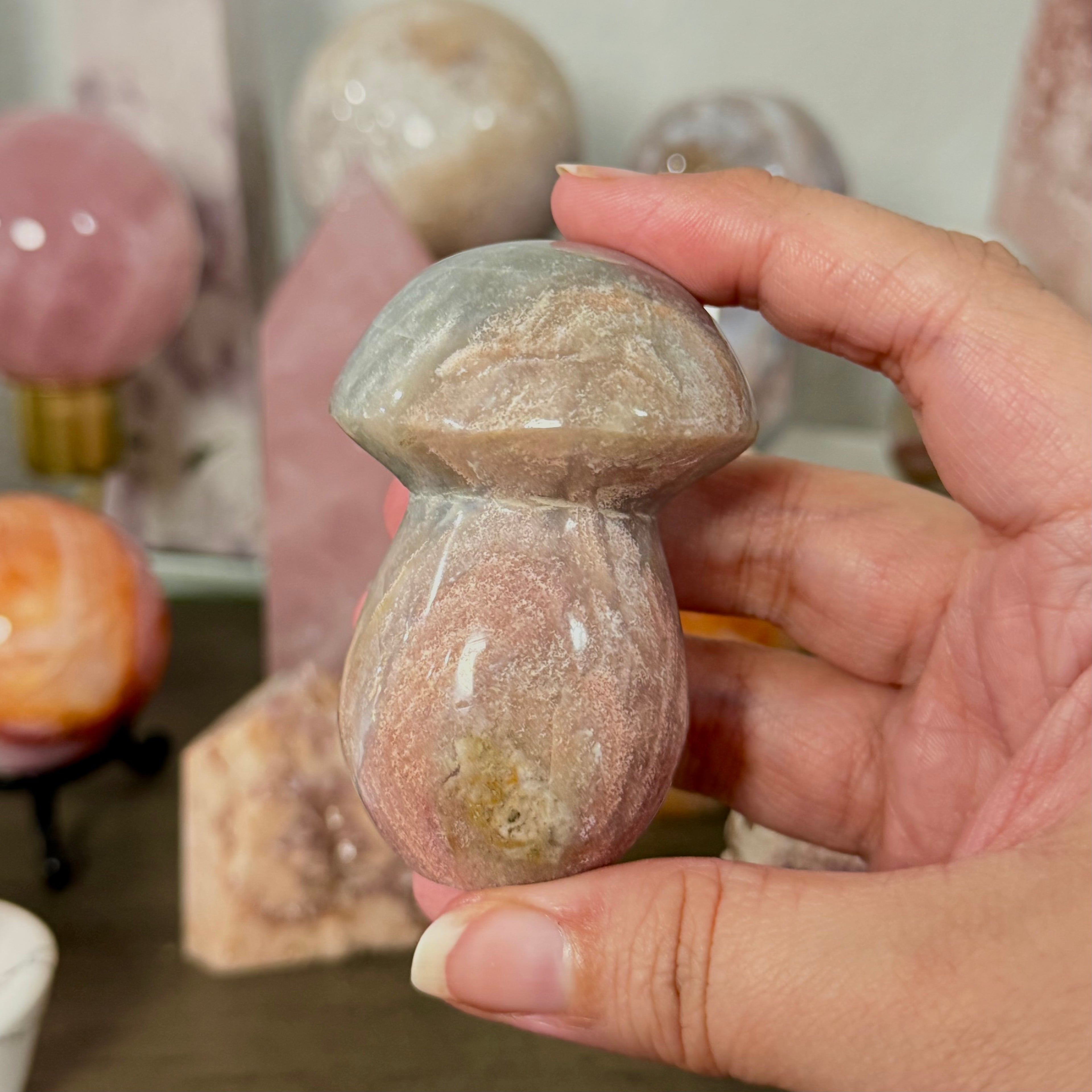 Pastel Ocean Jasper Mushroom