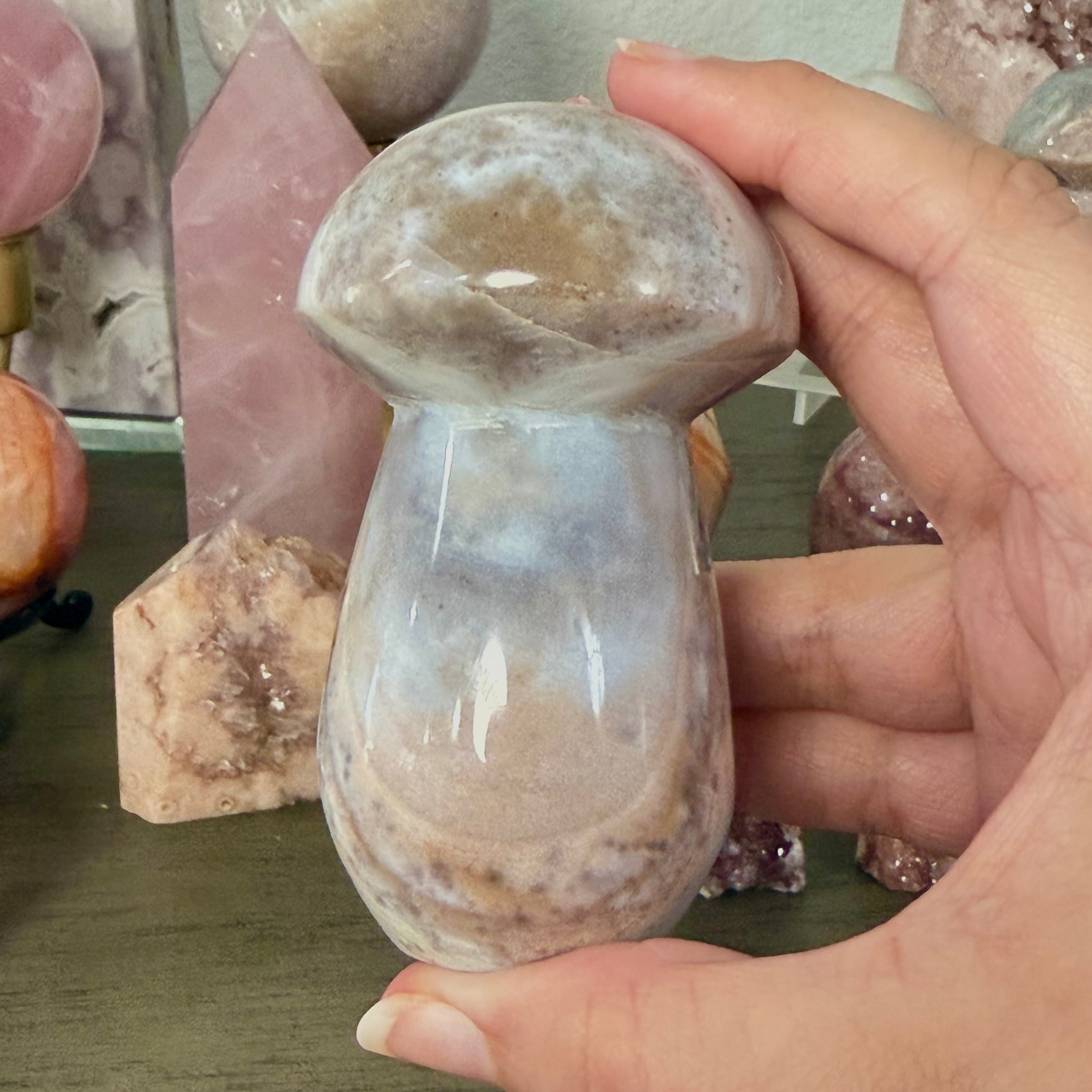 Pastel Ocean Jasper Mushroom