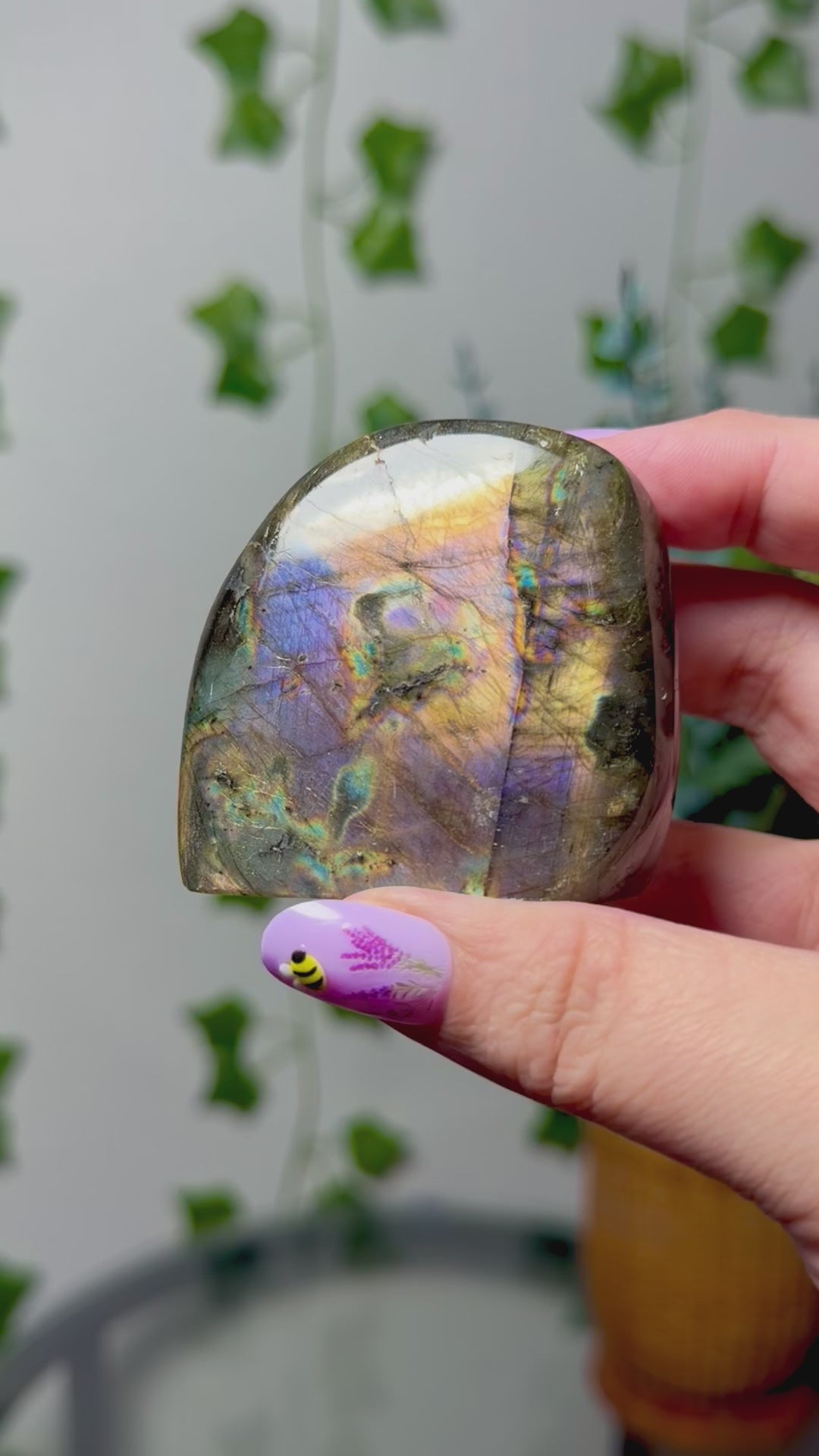 Gold and Purple Labradorite Freeform 22B