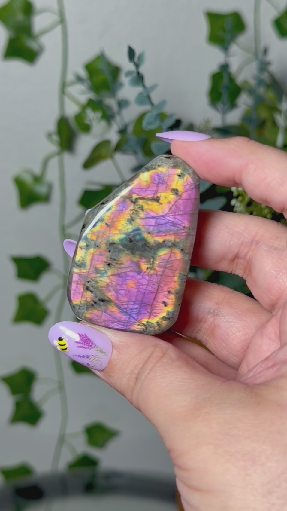 Pink Yellow Labradorite 10F