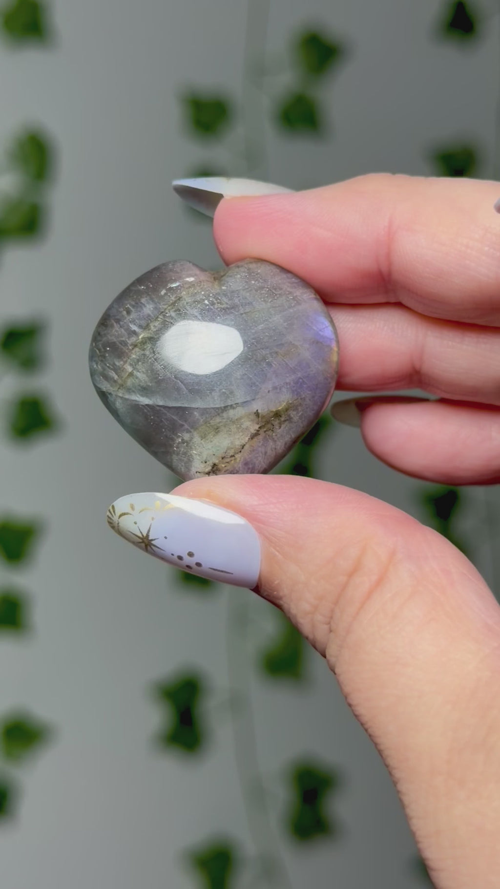 Mini labradorite heart 6E