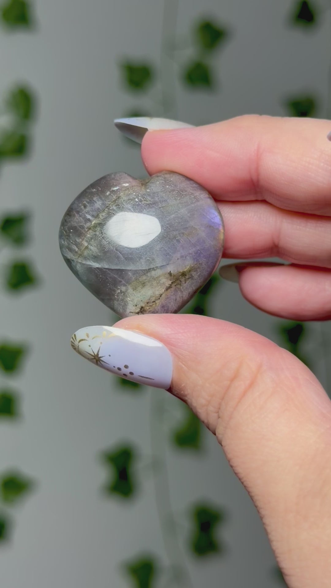 Mini labradorite heart 6E