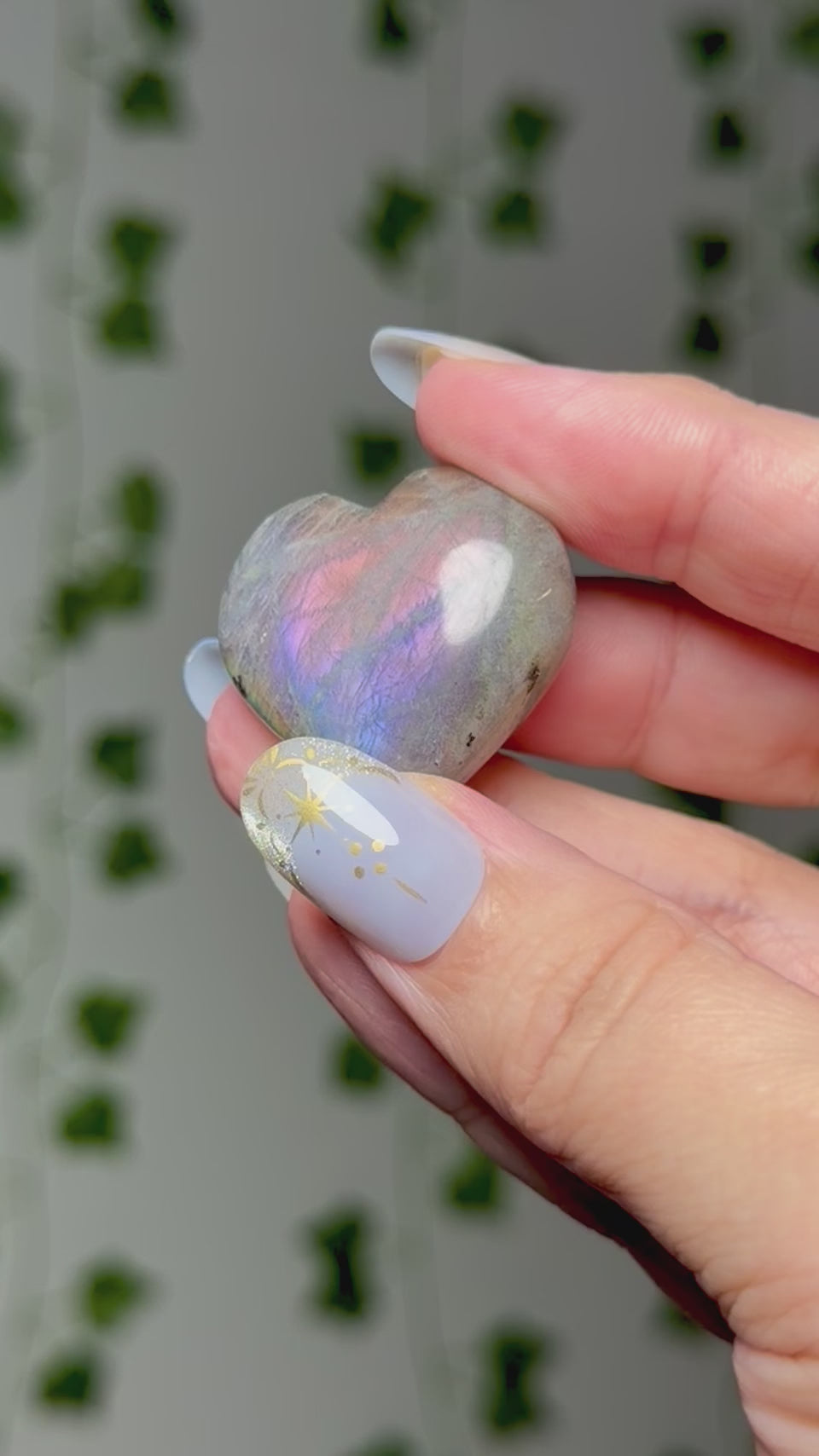 Mini labradorite heart 6B