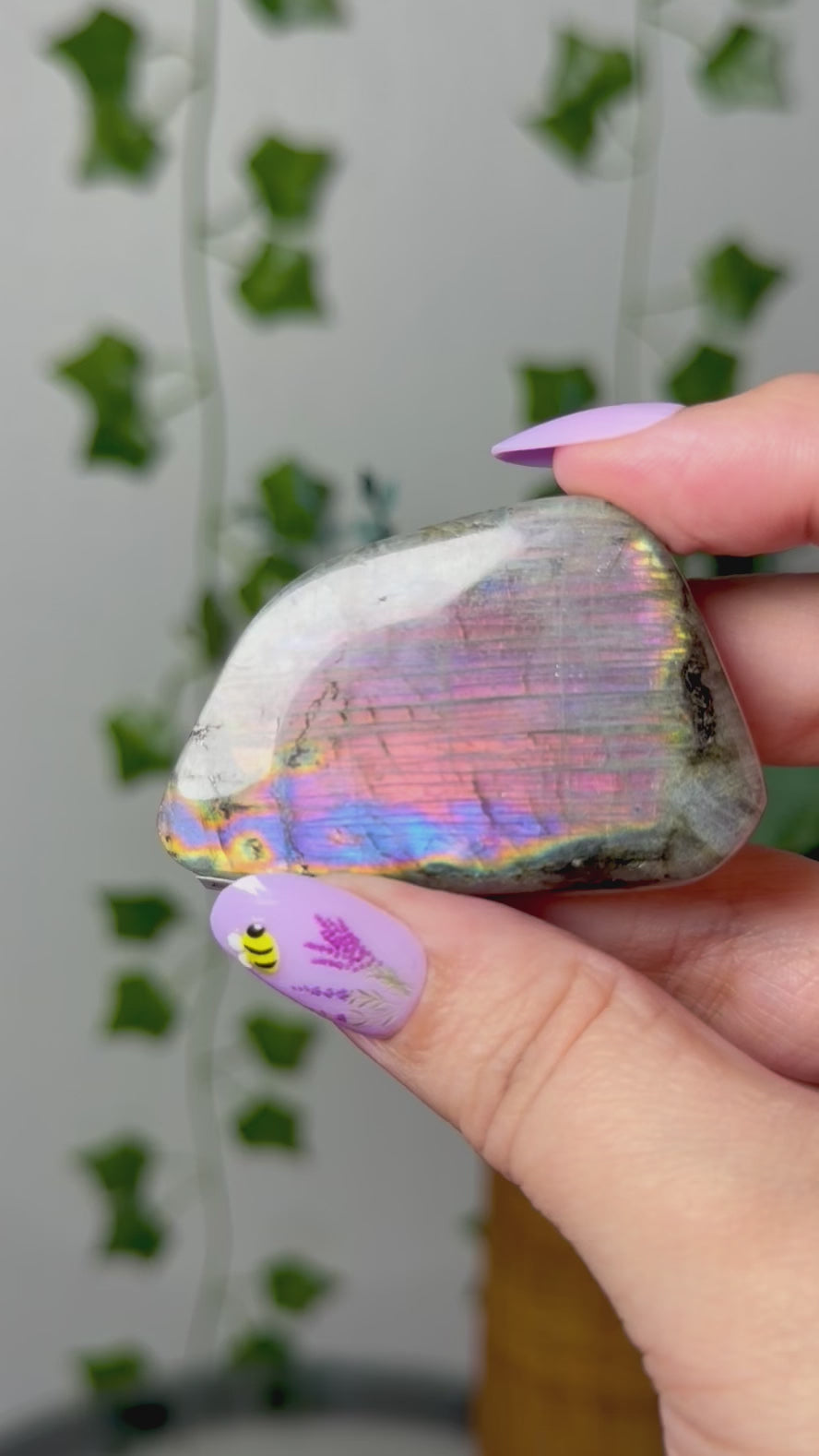 Pink Rainbow Labradorite 8C