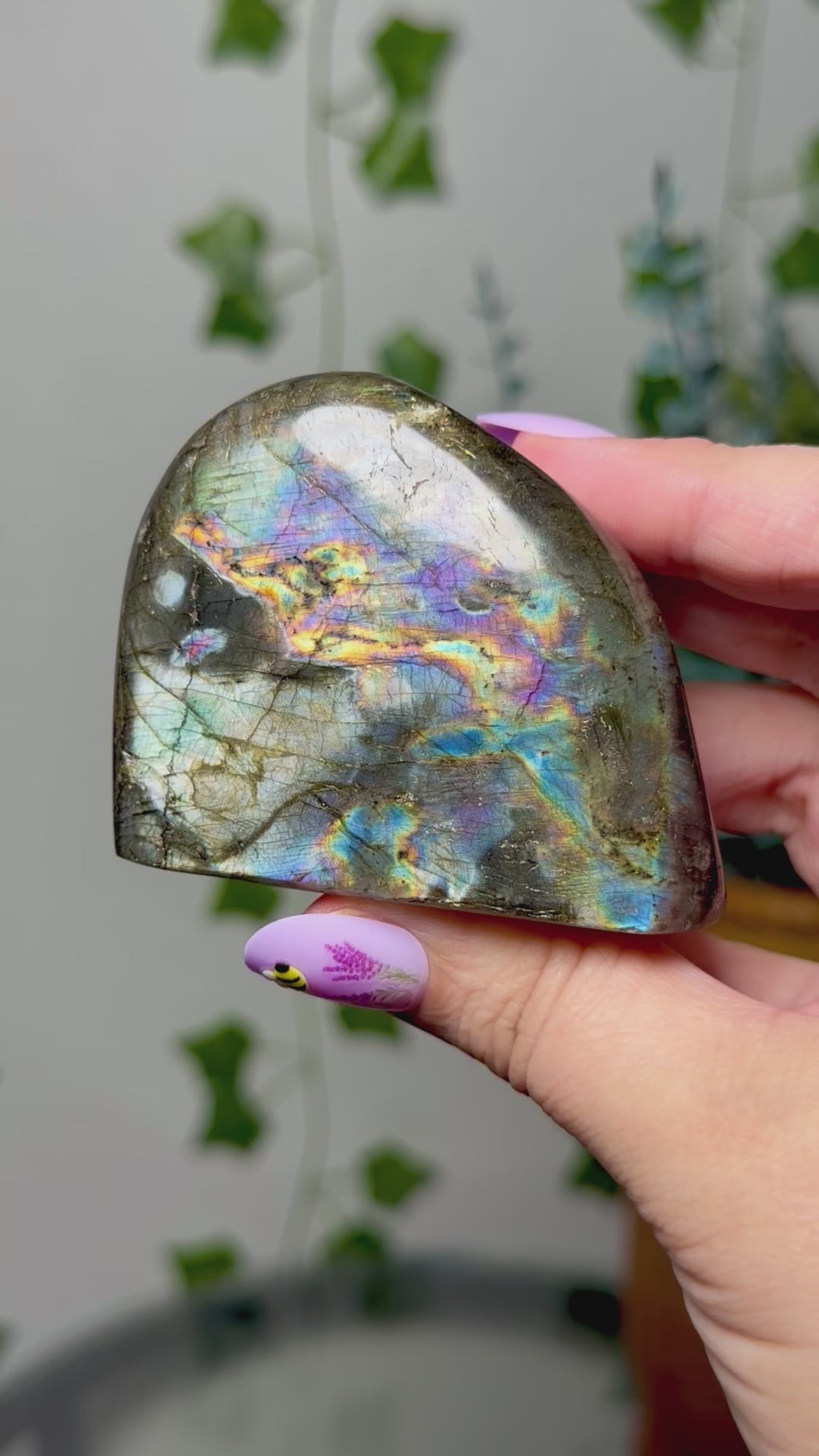 Silver multi color Labradorite Freeform 35E