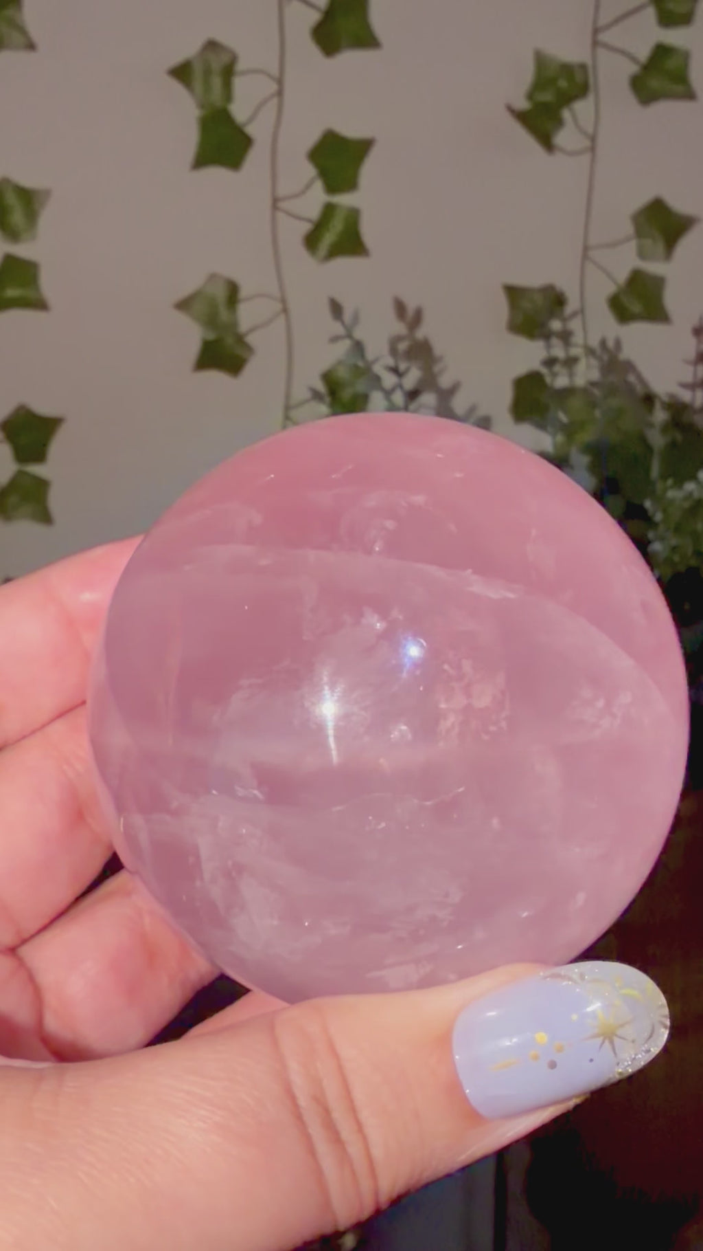 Rose quartz with star sphere 72A