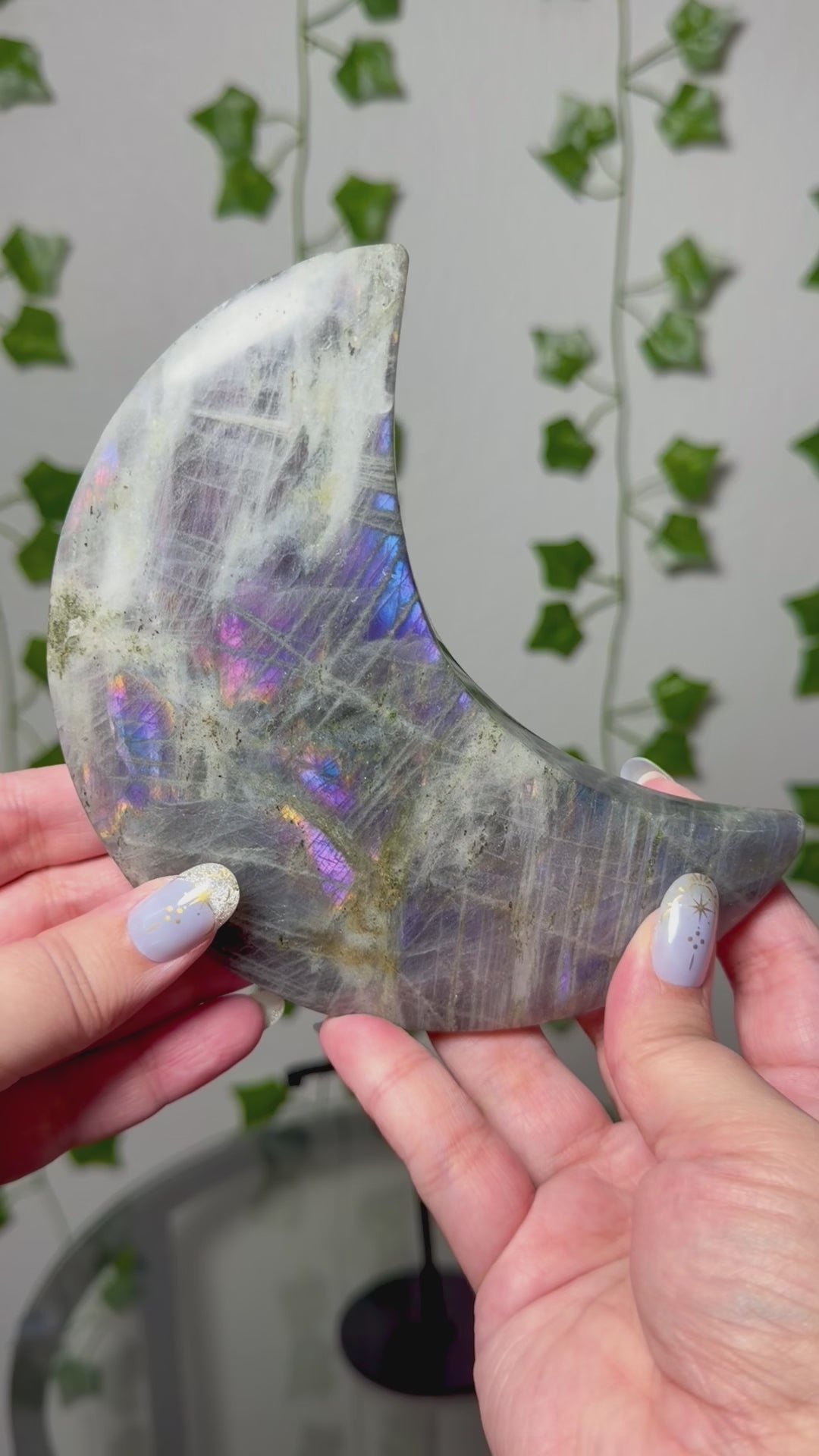 Labradorite Moon on stand